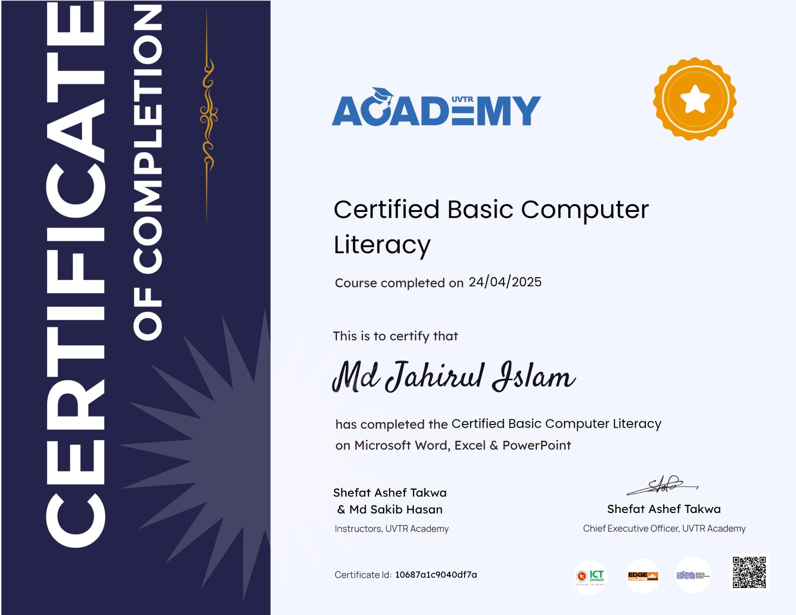 Certified Basic Computer Literacy