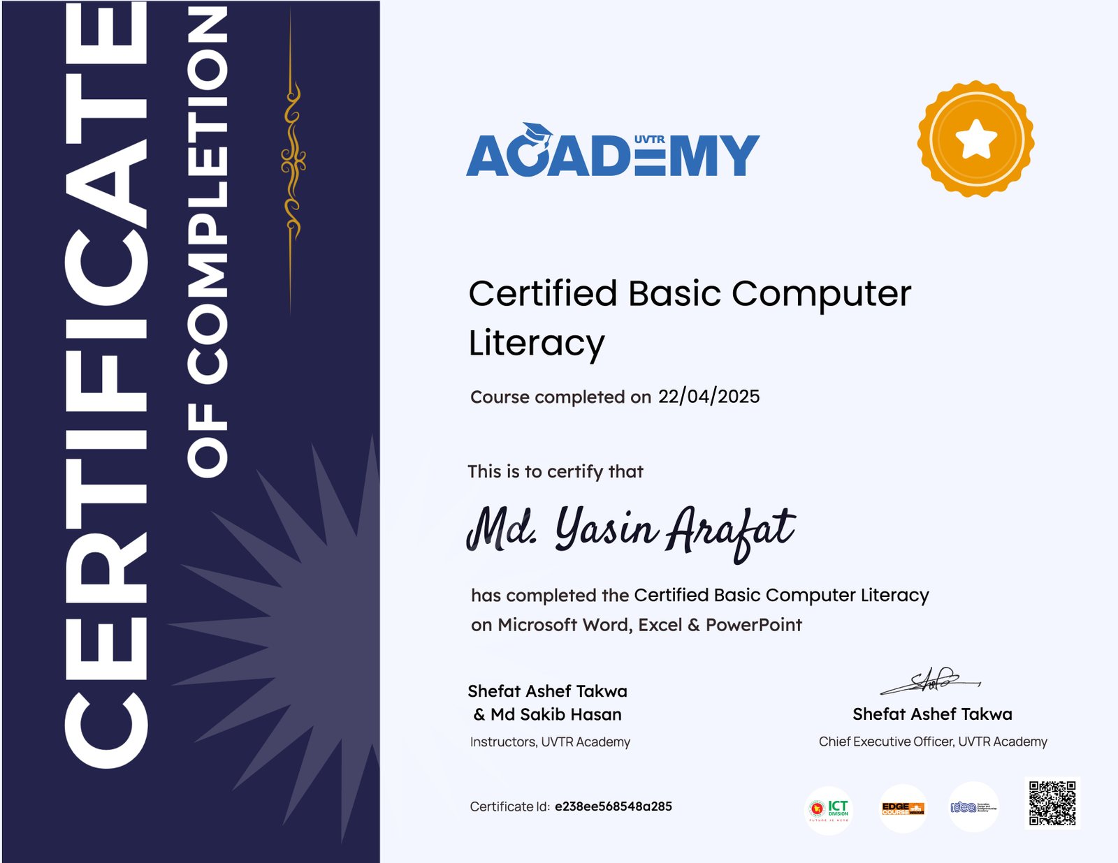 Certified Basic Computer Literacy